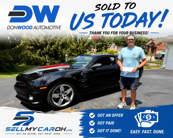 Customer paid cash for his black Chevy Camaro SS by SellMyCarOH